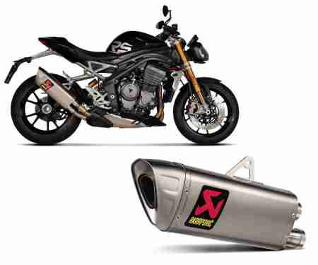 S-T12SO5-HAPXLT Exhaust Titanium Approved Muffler Akrapovic For TRIUMPH SPEED TRIPLE 1200 RS / RR 2021 > 2024