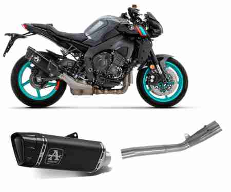 71007PTN + 71773MI Tubos De Escape+Racor Dark Arrow Pista RacingTitanio para Yamaha MT-10 2022 > 2023