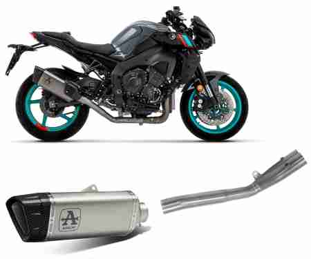 71007PT + 71773MI Exhaust+Fitting Arrow Pista Racing Titanium for Yamaha MT-10 2022 > 2023