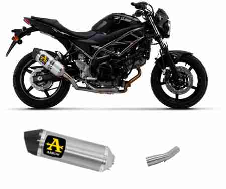 71846AK + 71645MI Exhaust Muffler Arrow Race-Tech Aluminum+Link Pipe Racing for Suzuki SV 650 2021 > 2023