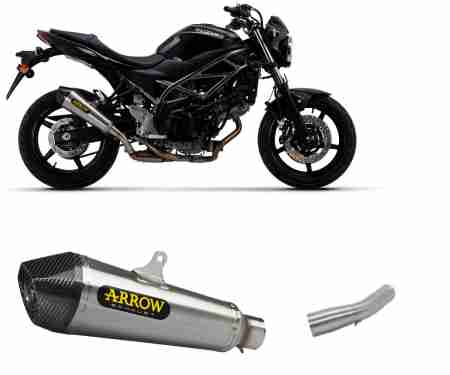 71846XKI + 71645MI Tubos De Escape Arrow X-Kone+ Conector Racing para Suzuki SV 650 2021 > 2023