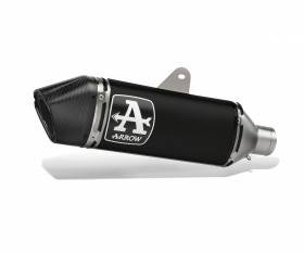 Exhaust Arrow Indy Race Carbon End Cap Aluminium Dark for KAWASAKI Z 400 2023 > 2024