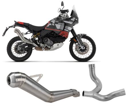 72004DR + 71771MI Sistema De Escape Completo Arrow Dakar Replica Nichrom Racing Ducati Desert X 950 2022 > 2024