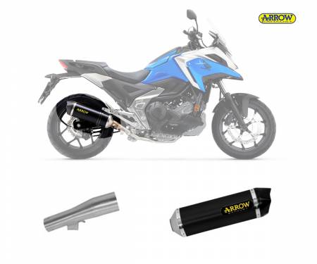 71933AKN + 71463MI Silenciador Escape Arrow Race-tech Aluminio Negro Honda Nc 750 X 2021 > 2023