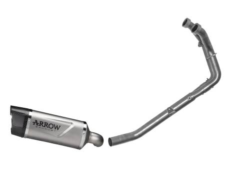 72645AO + 72189PD Impianto completo Arrow IndyRace EVO Alluminio fondello Inox Honda XL 750 Transalp 2023 > 2024 