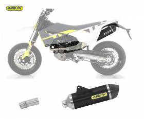 Silenciador Escape + Tubo Nokat Arrow Race-tech Aluminio Negro Husqvarna 701 Supermoto 2021 > 2024