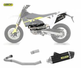 Escape Completo Kat Arrow Race-tech Aluminio Negro Husqvarna 701 Supermoto 2021 > 2024