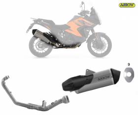 Escape Completo E5 Arrow Sonora para KTM 1290 Adventure S/R titanio/Inox 2021 > 2024