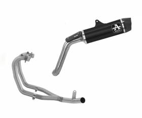 Komplett Auspuff Arrow Indy Race Schwarzes Aluminium MOTO GUZZI V85 TT 2021 > 2024