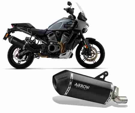 72007SKN Exhaust Muffler Arrow Sonora Titanium Dark Harley Davidson Pan America1250 2020 > 2023