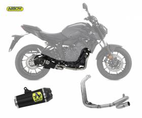Komplett Auspuff Kat Arrow Works Carbon End Cap Schwarzes Nichrom Yamaha Mt-07 2021 > 2024