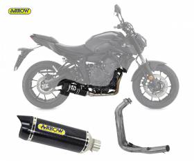 Komplett Auspuff Kat Arrow Thunder Carbon End Cap Carbon Yamaha Mt-07 2021 > 2024