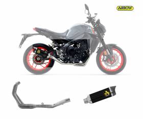Komplett Auspuff Kat Arrow Thunder Schwarzes Aluminium Yamaha Mt-09 2021 > 2023
