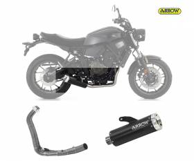 Escape Completo Arrow Rebel Aluminium Endcap Aluminio Negro Yamaha Xsr 700 2021 > 2024
