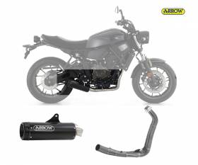 Full Exhaust Arrow Rebel Dark Aluminium Endcap Black Aluminum Yamaha Xsr 700 2021 > 2024