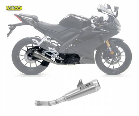 51019KZ + 51004PRI Komplett Auspuff Kat Arrow Pro-race Nichrom Yamaha MT 125 2021 > 2023