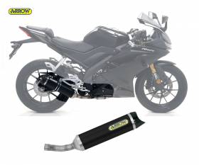 Komplett Auspuff Kat Arrow Thunder Carbon Cap Schwarzes Aluminium Yamaha MT 125 2021 > 2023