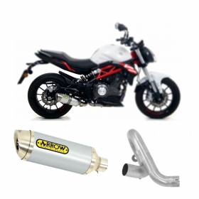 Arrow Racing Central Link Pipe+Aluminum Exhaust Stainless Steel End Cap BENELLI BN 302 S 2019 > 2020