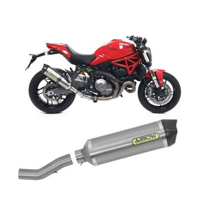 71687KZ + 71877AK Exhaust System Arrow App Alum Race-Tech Tail Pipe Carb Ducati Monster 821 2019 > 2020