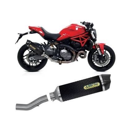 71687MI + 71877MK Komp Auspuff Arrow Racing Kohle Race-Tech Endrohr Kohle Ducati Monster 821 2019 > 2020