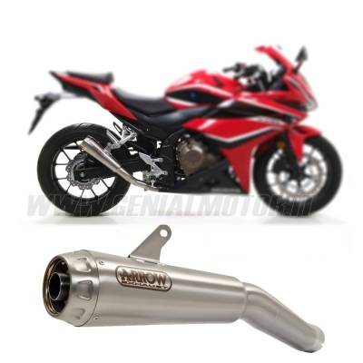 71901PRI Arrow Link Pipe+Approved Pro-Race Nichrom Exhaust Stainless Steel End Cap HONDA CBR 500 R 2019 > 2020