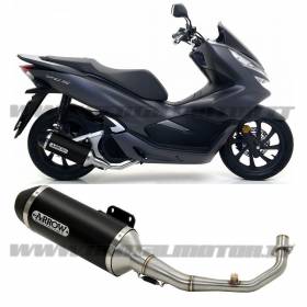 Full Exhaust Kat Arrow Urban Aluminium Black Black Honda Pcx 125 2018 > 2020