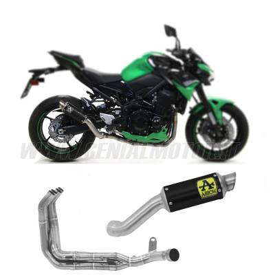 71727MI + 71556GPI Arrow Headers+Exhaust Approved Stainless Steel Black for KAWASAKI Z 900 2020 > 2024