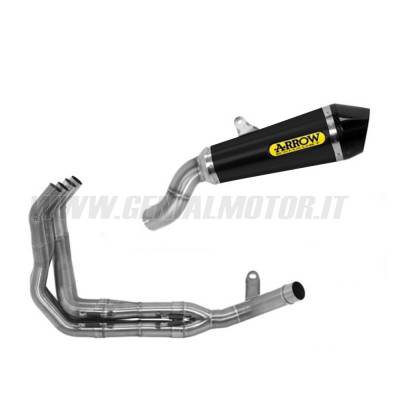 71688MI + 71856XKN Arrow Headers+Exhaust Approved Stainless Steel Black for KAWASAKI Z 900 A2 2019 > 2024
