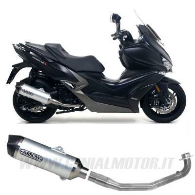73018KZ + 73517AK Arrow Header+Exhaust Approved Aluminum for KYMCO XCITING 400i S 2019 > 2020