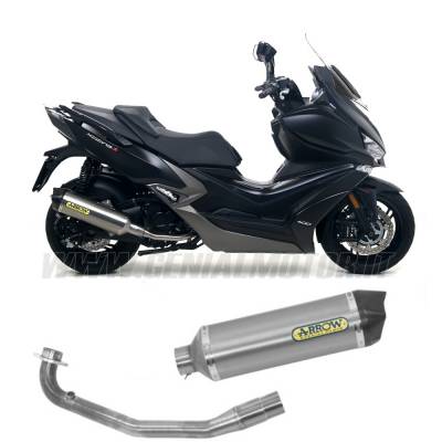 73018KZ + 73517PK Arrow Header+Exhaust Approved Titanium for KYMCO XCITING 400i S 2019 > 2020