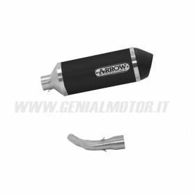 Arrow Auspuffkrummer+Auspuff Zugelassen Aluminum Schwarz fur PIAGGIO GTS 300 HPE 2019 > 2020