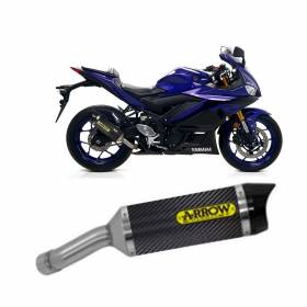 Exhaust Arrow Carbon Thunder Tail Pipe Carbon Yamaha YZF R3 2019 > 2020