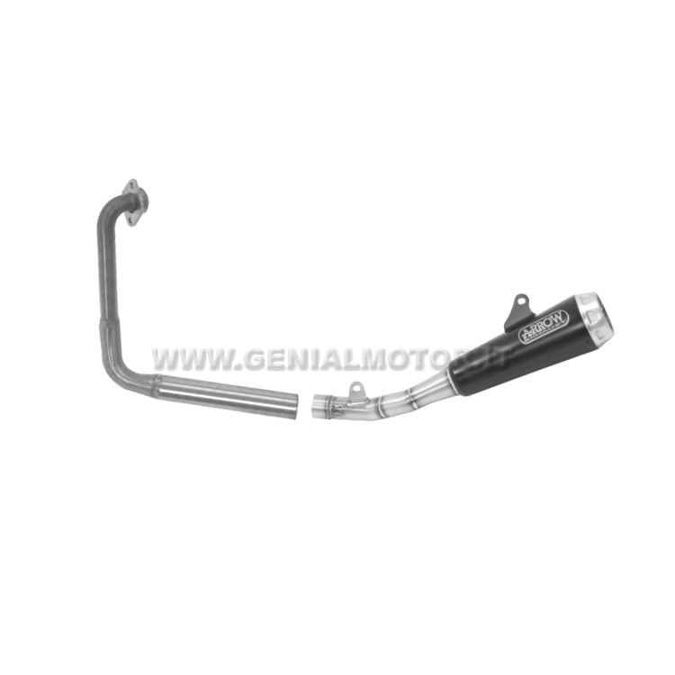 51003PRN + 51015MI Full Exhaust Arrow Pro Race Steel Black Yamaha Yzf R 125  2017 \u003e 2020