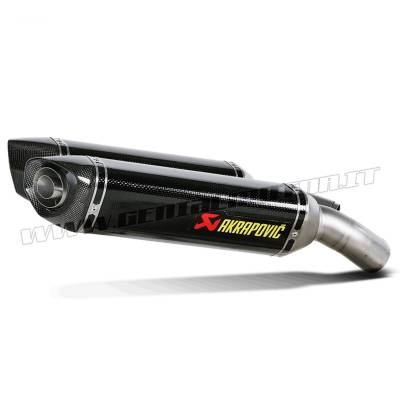 S-D10SO3-ZC Pair of Carbon Exhaust Mufflers Akrapovic for Ducati 1098 2009 > 2011