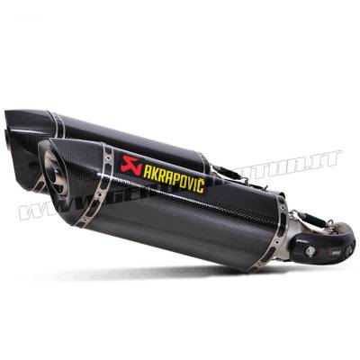 S-D10SO7-HZC Pair of Carbon Approved Exhaust Mufflers Akrapovic for Ducati MONSTER 1100 2009 > 2010