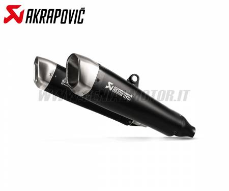 S-T12SO2-HCQTBL Pair of Black Titanium Approved Exhaust Akrapovic Muffler for TRIUMPH Speed Twin 2019 > 2020