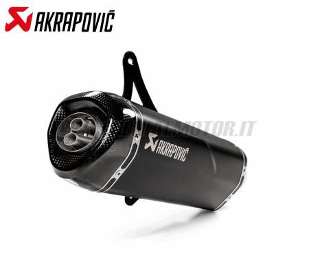 S-VE3SO9-HRSSBL Exhaust Black Stainless Steel Approved Muffler Akrapovic with Carbon EndCap for PIAGGIO VESPA GTS 125/150 ie SUPER 2009 > 2016