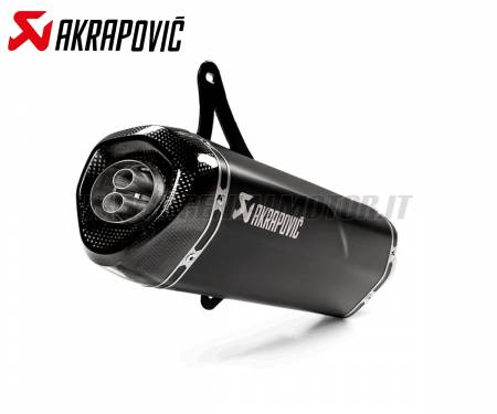 S-VE3SO9-HRSSBL Exhaust Black Stainless Steel Approved Muffler Akrapovic with Carbon EndCap for PIAGGIO VESPA GTS 250 2005 > 2013