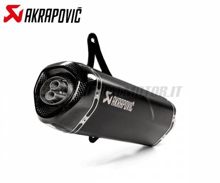 S-VE3SO9-HRSSBL Exhaust Black Stainless Steel Approved Muffler Akrapovic with Carbon EndCap for PIAGGIO VESPA GTS 300/sei giorni 2008 > 2020