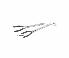 BETA series of 2 very long knurled half-round nose pliers with double joint