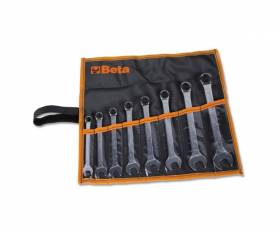 Set of 8 BETA combination wrenches with low head in a canvas bag