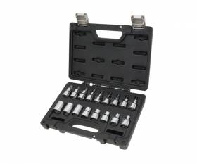 BETA set of 17 socket wrenches for Torx profile screws in plastic case