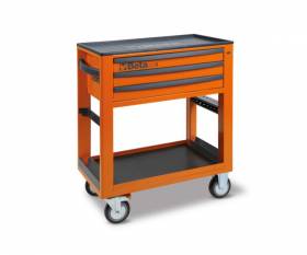 Orange BETA service trolley with 3 drawers