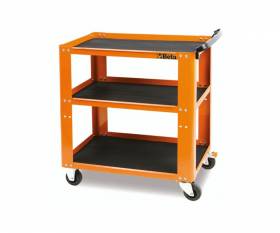 BETA 21 kg orange trolley with 3 non-slip ribbed rubber shelves