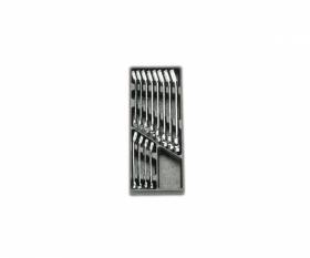Rigid BETA thermoformed tray in ABS with 12 ratchet combination wrenches