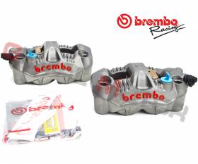 Kit Paar Radialbremsezange Brembo Racing GP4-RS SX DX Monoblock 108 mm mit Bremsbelag 