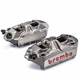 Kit Paar Radialbremsezange Brembo Racing M4 SX DX Monoblock 100 mm mit Titan Bremsbelag