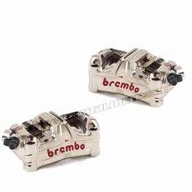 Kit Paar Radialbremsezange Brembo Racing GP4-MS SX DX Monoblock 100 mm mit Bremsbelag 