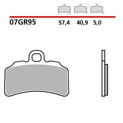 Front Brembo 07GR95CC Brake Pads for Gas Gas TXT RACING 250 2019 > 2021