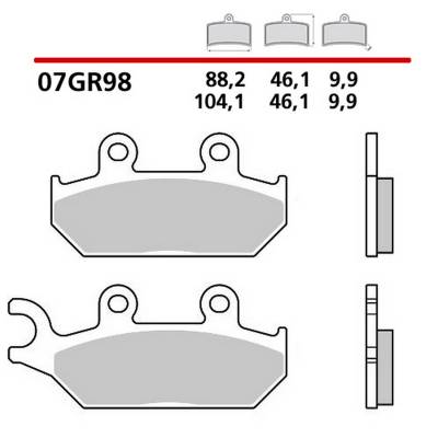 Plaquettes Brembo Frein Anterieures 07GR98SD pour Yamaha YXE Wolverine R-Spec EPS Special Edition Right 700 2017